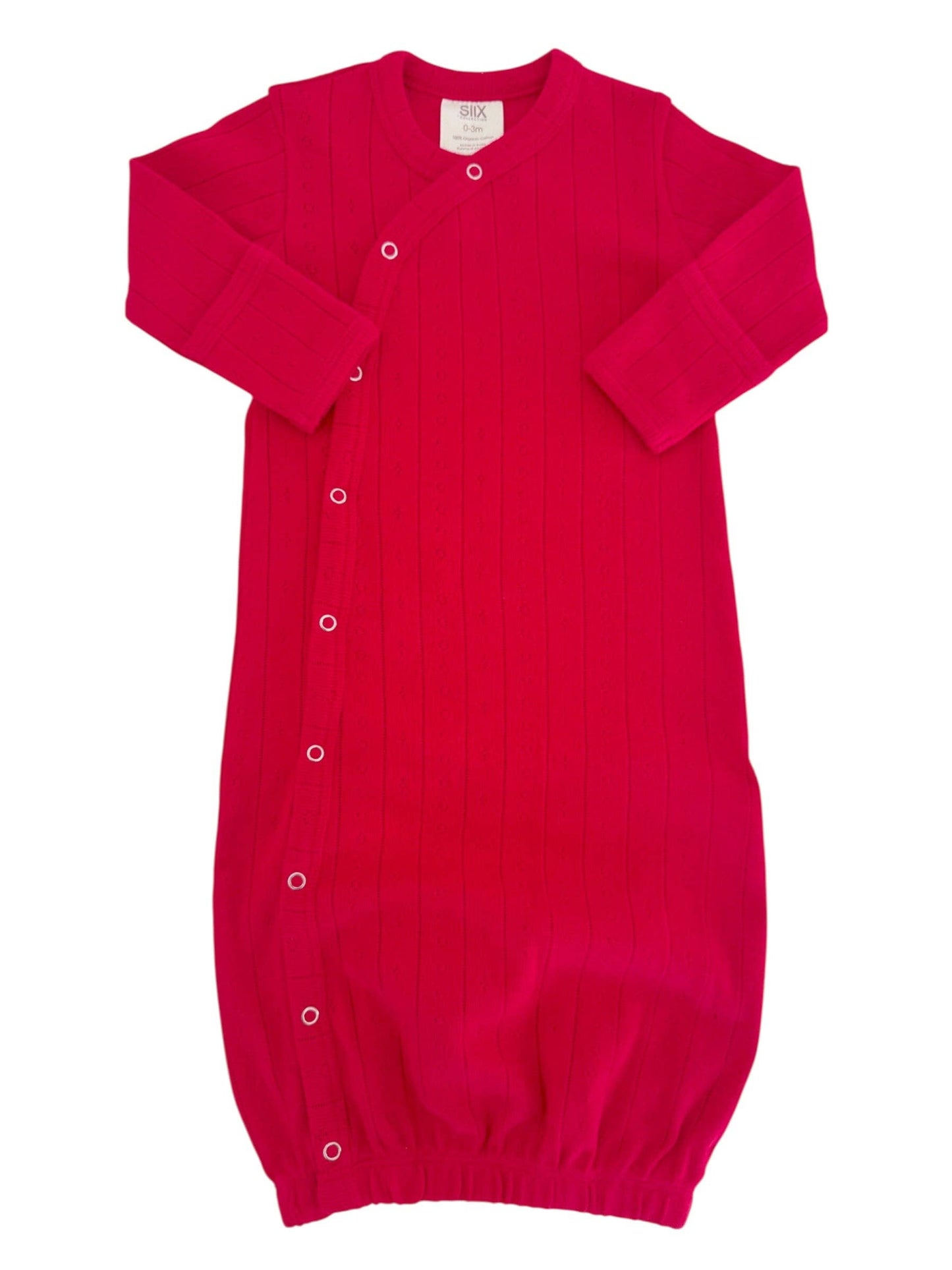 Red Pointelle Newborn Gown
