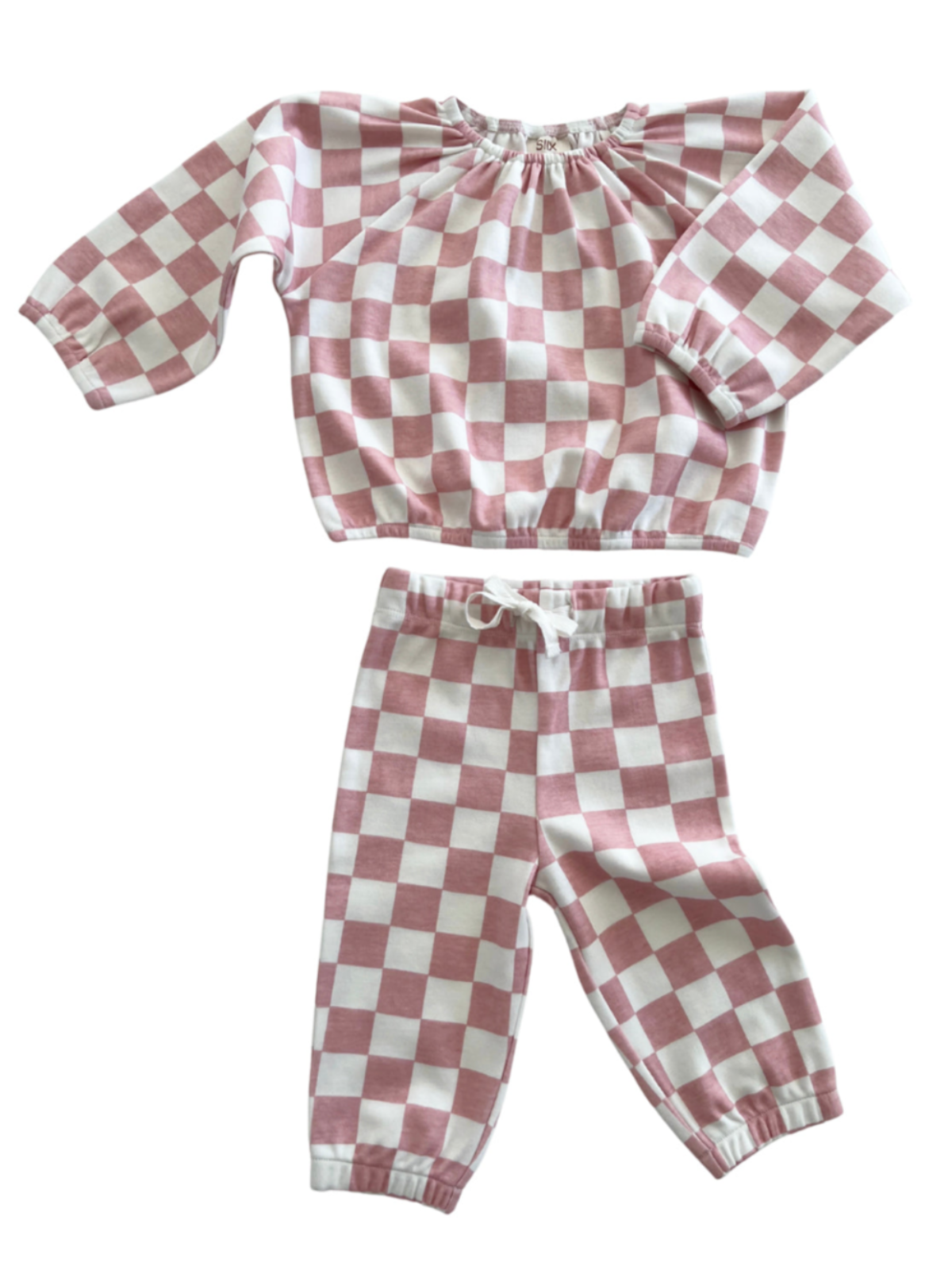 Strawberry Checkerboard Top + Pant Set