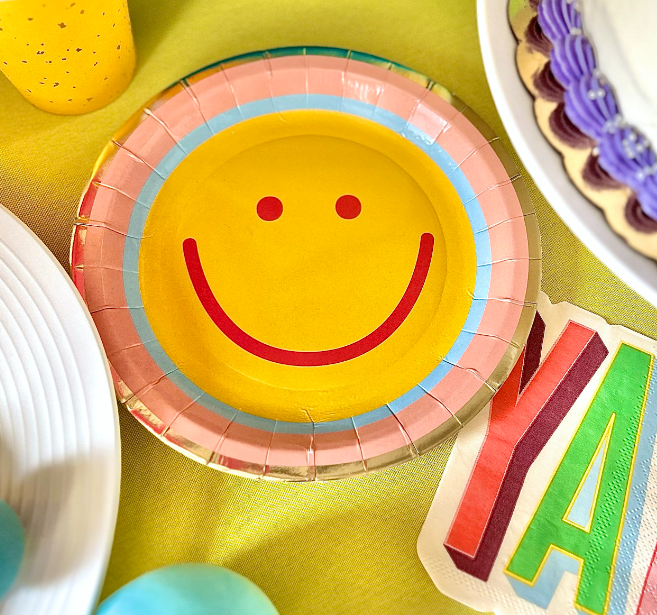 Happy Face Small Disposable Plates