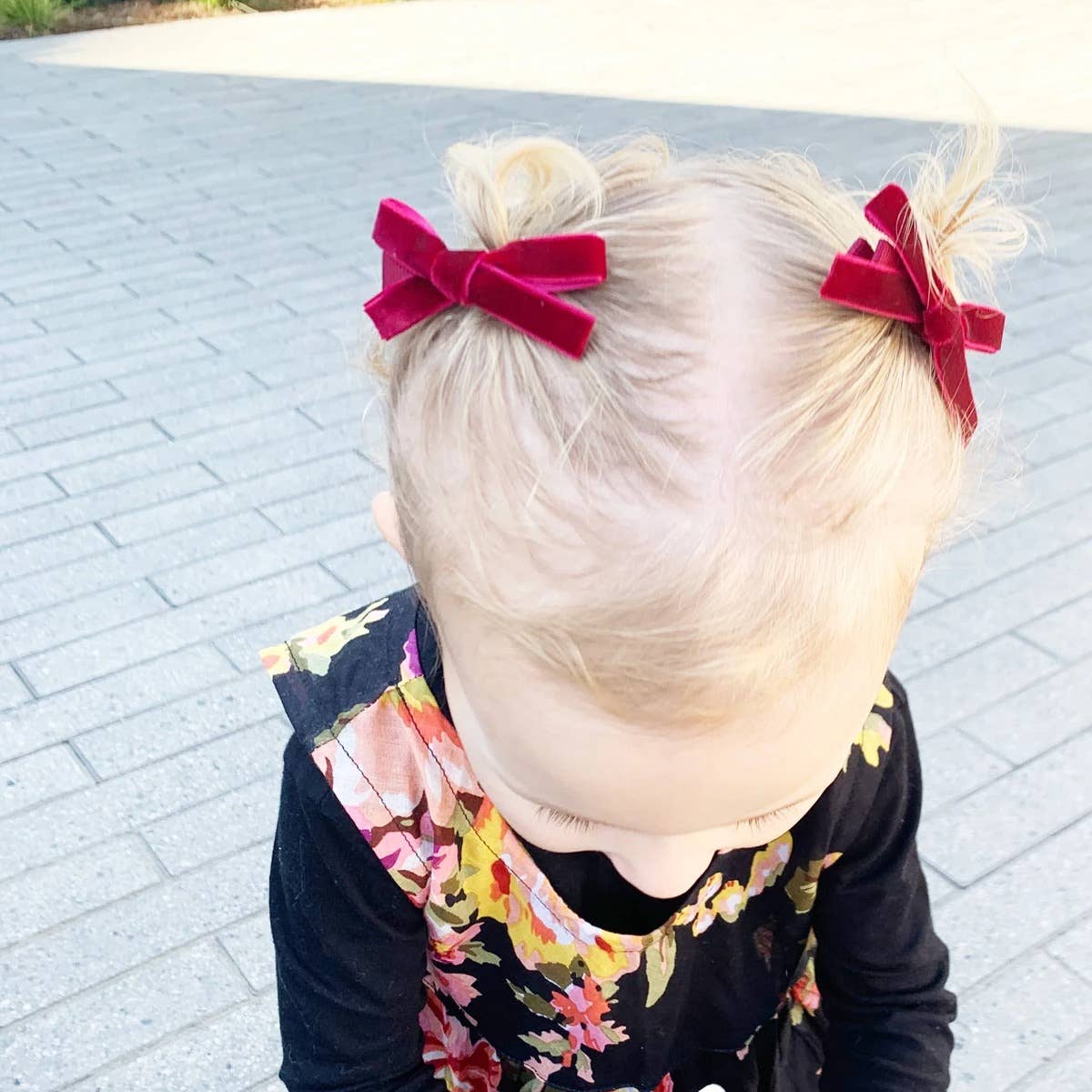 Velvet Pigtail Alligator Hair Clip Bows