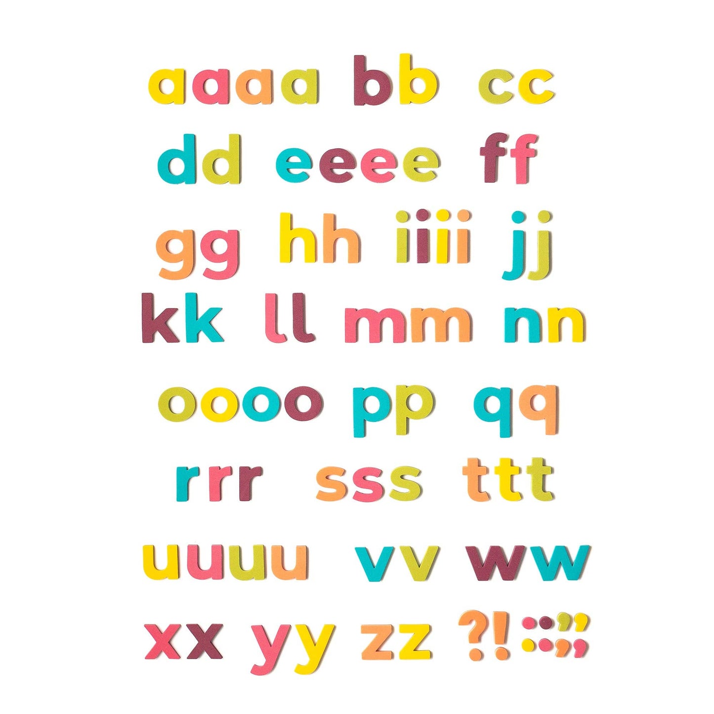 2" Pop Rainbow 75pc Lowercase Magnetic Letters