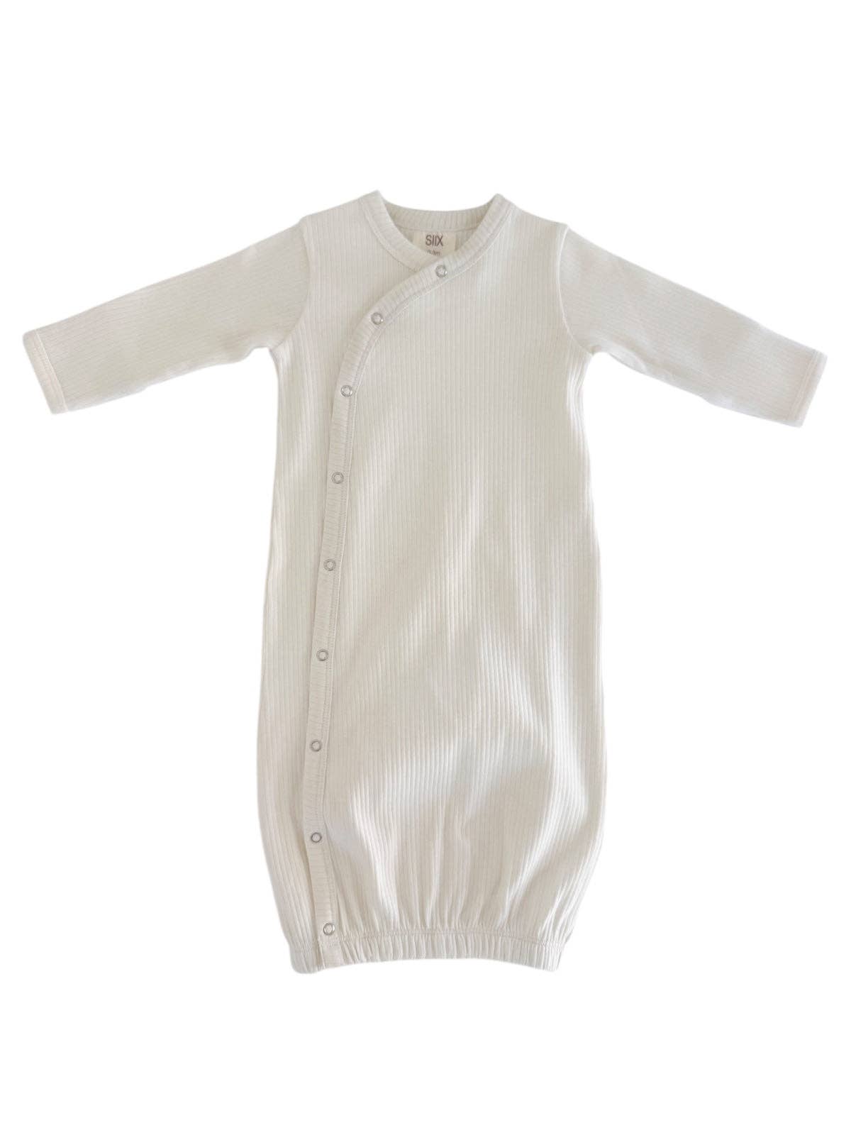 Ivory Organic Ribbed Gown