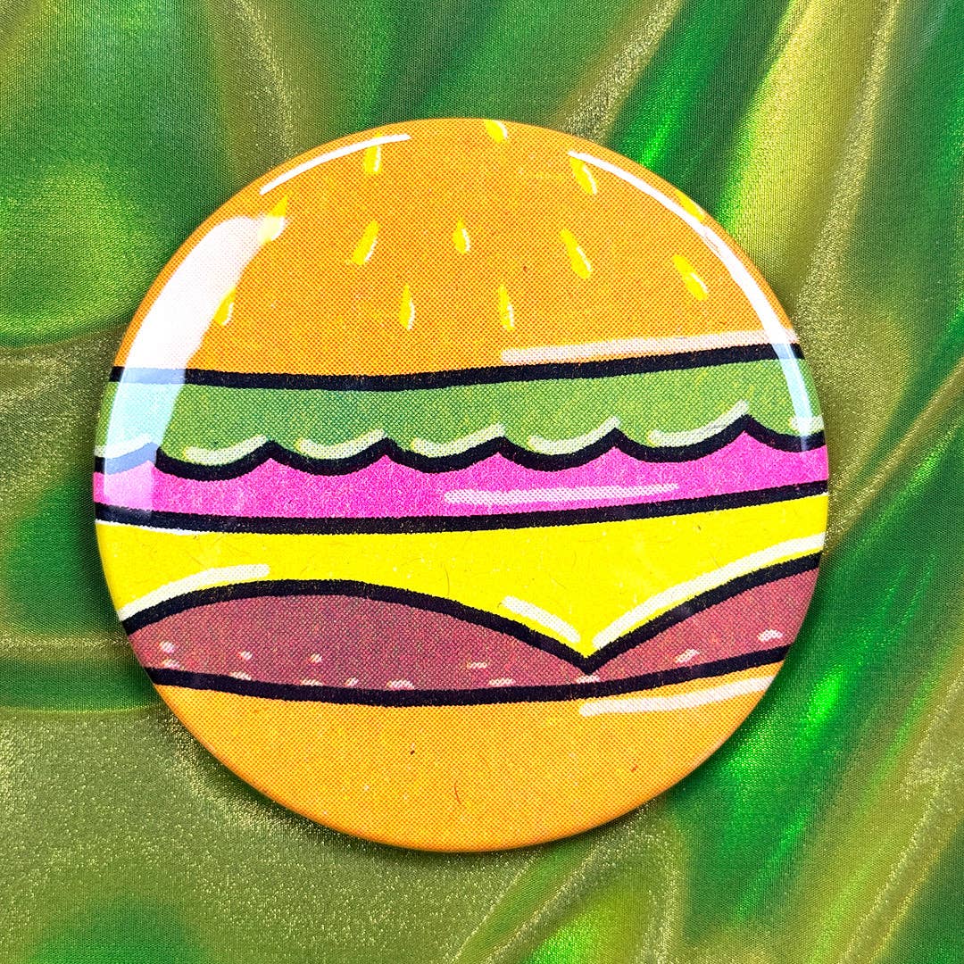 Cheeseburger Risograph Pocket Mirror