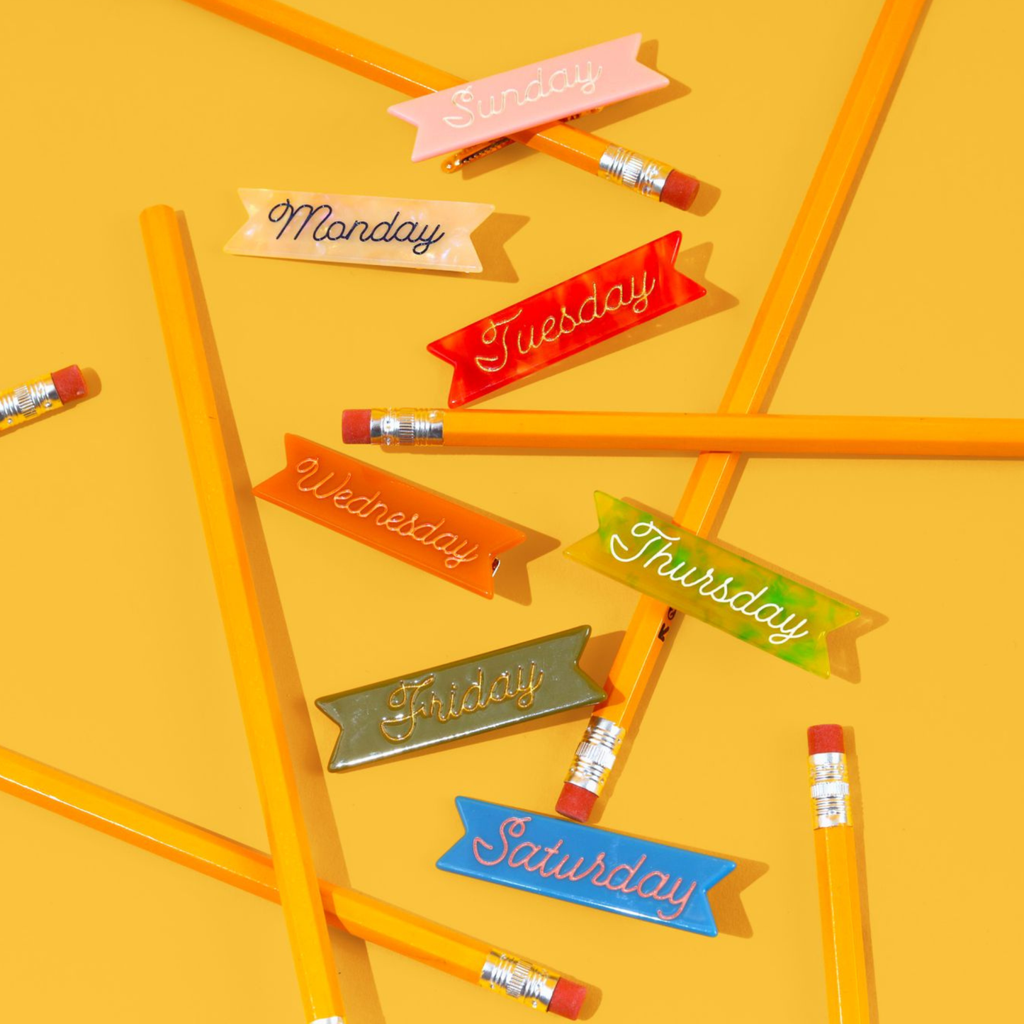 Days of the Week Hair Clips set of 7