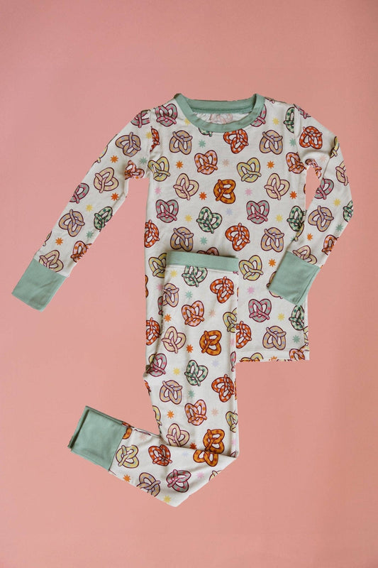 Colorful Pretzel Pajama Two Piece Set