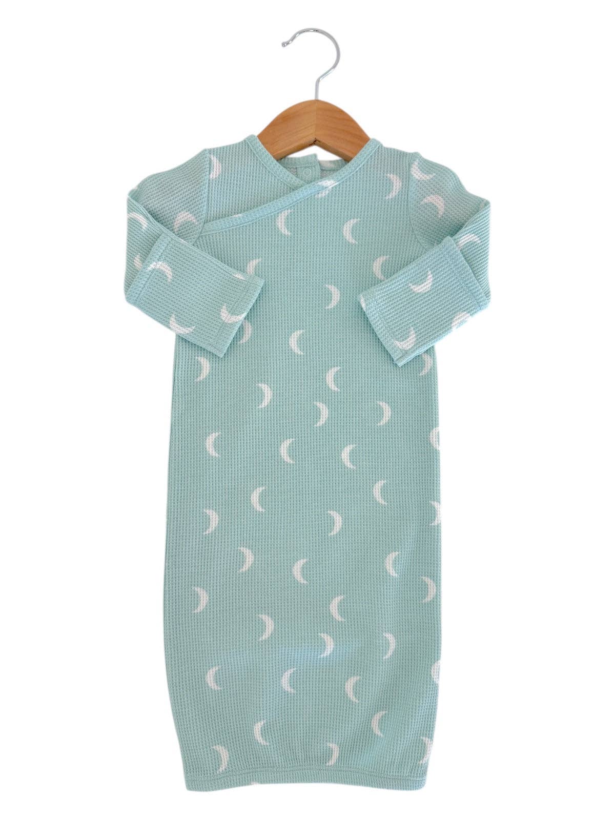 Light Blue Moon Newborn Waffle Gown