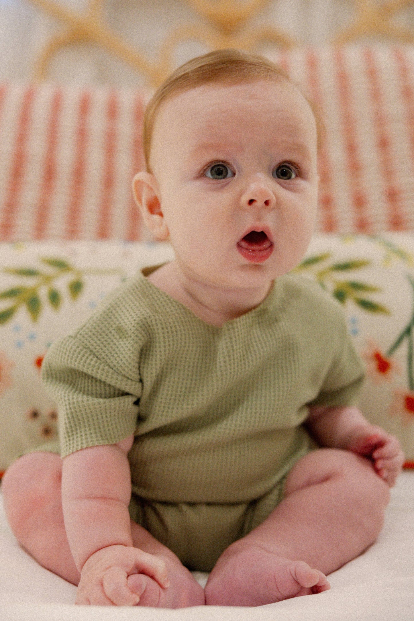 Waffle Romper in Green