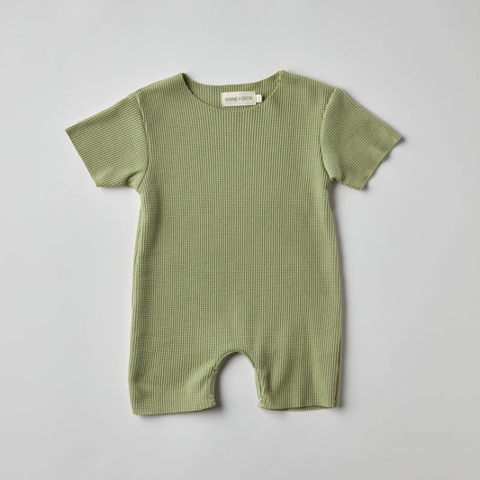 Waffle Romper in Green