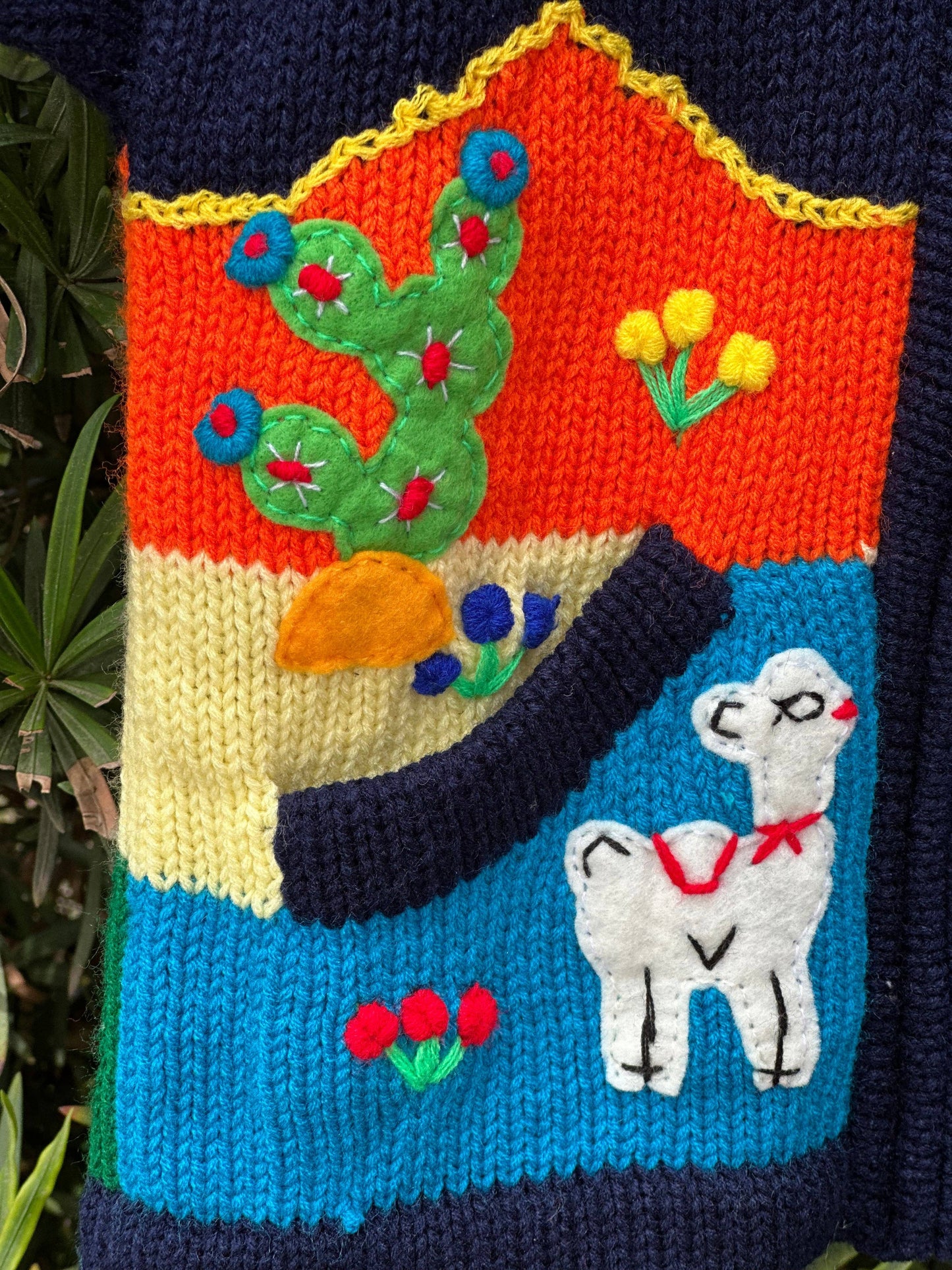 Navy Blue Knit Cardigan with Hood