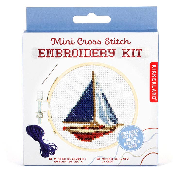Sailboat Mini Crossstitch Embroidery
