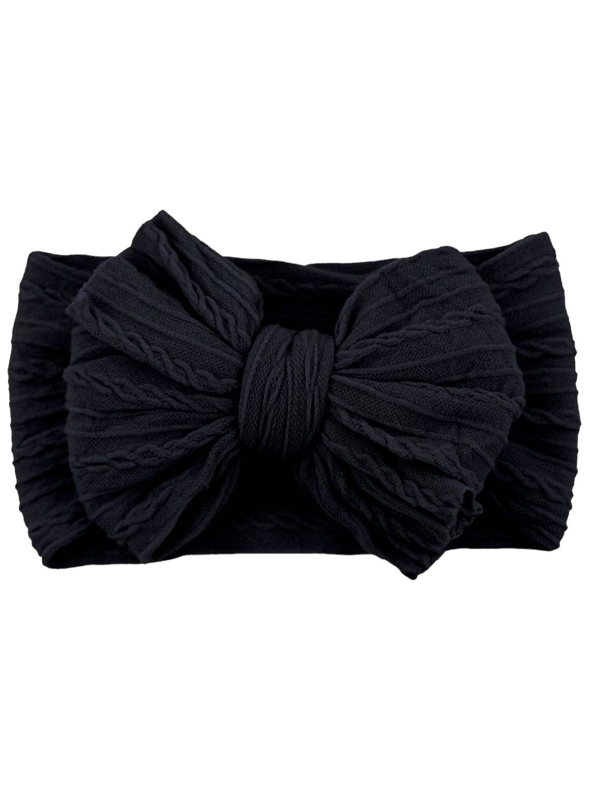 Stretchy Cable Infant Headband Bow