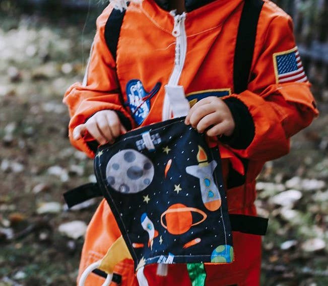 Space Rockets Crinkle Square