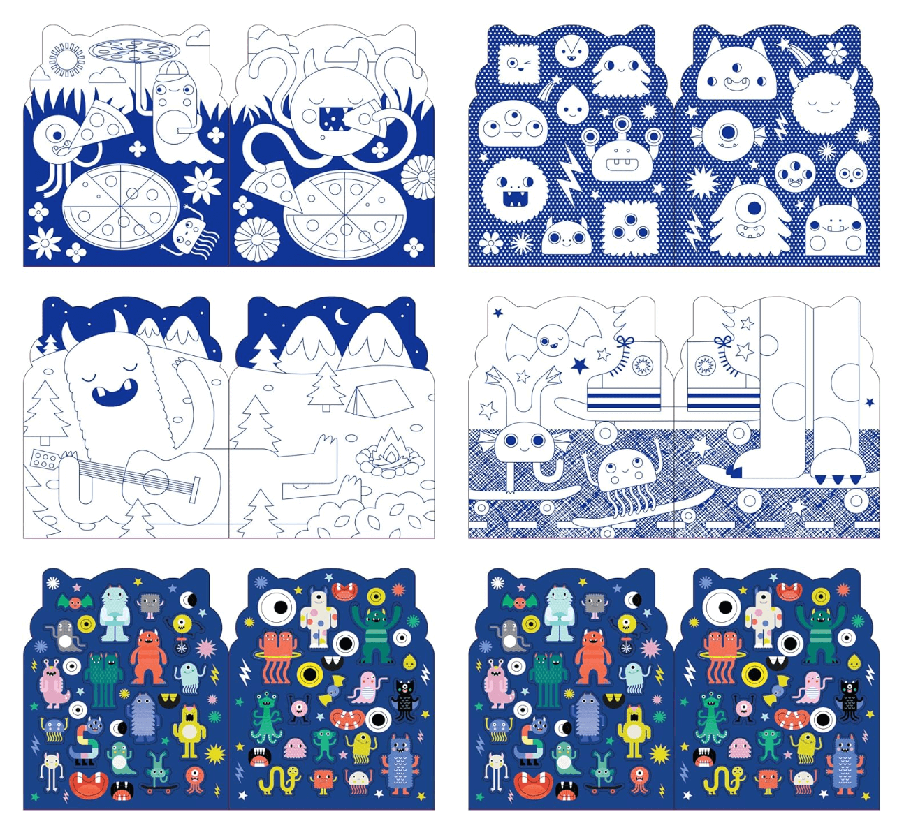 Monsters Coloring Book with Stickers