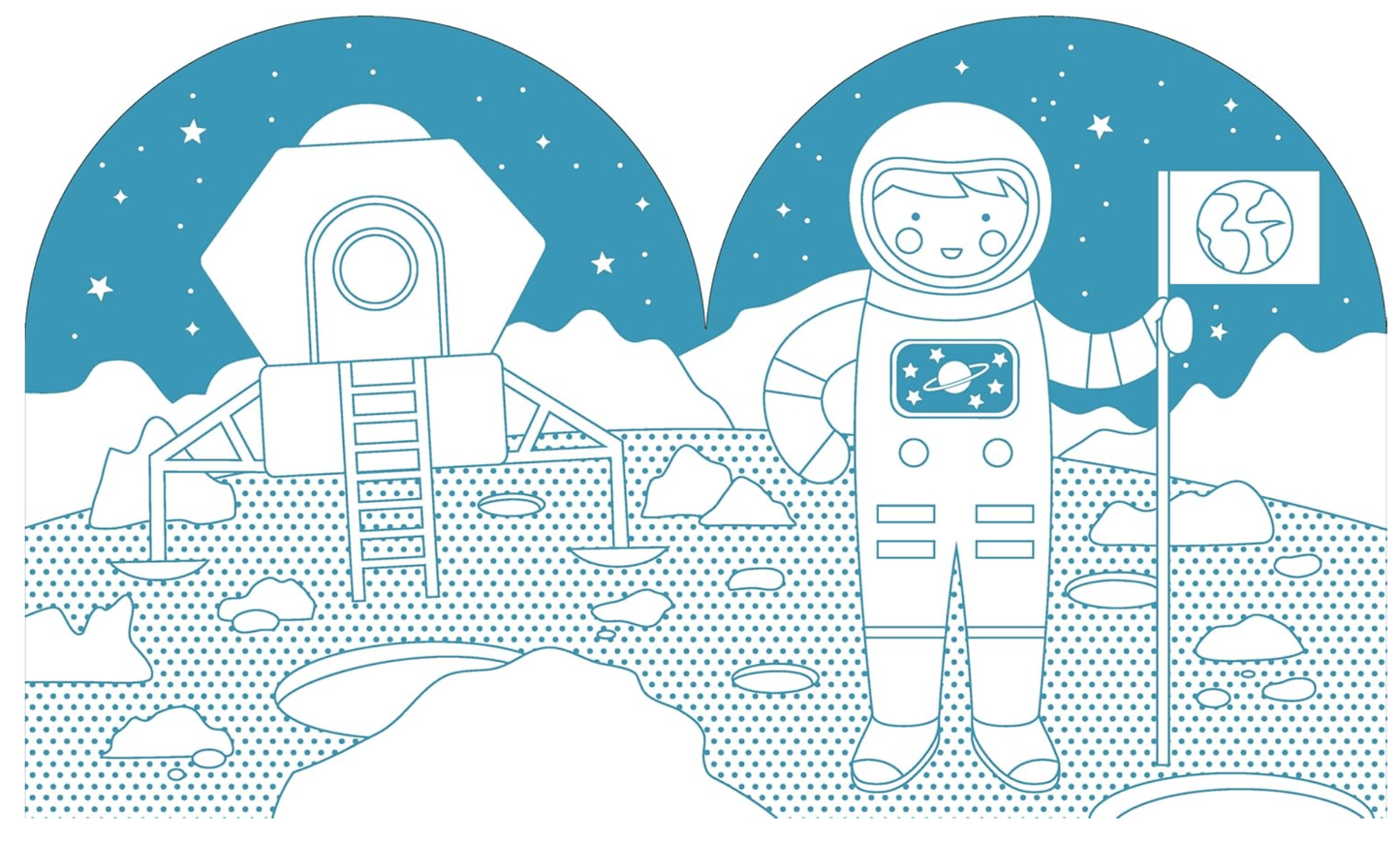 Outer Space Coloring Book with Stickers