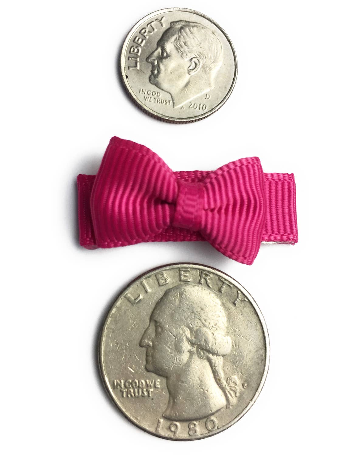 Melony- 5 Tiny Tuxedo Bows on Snap Clips