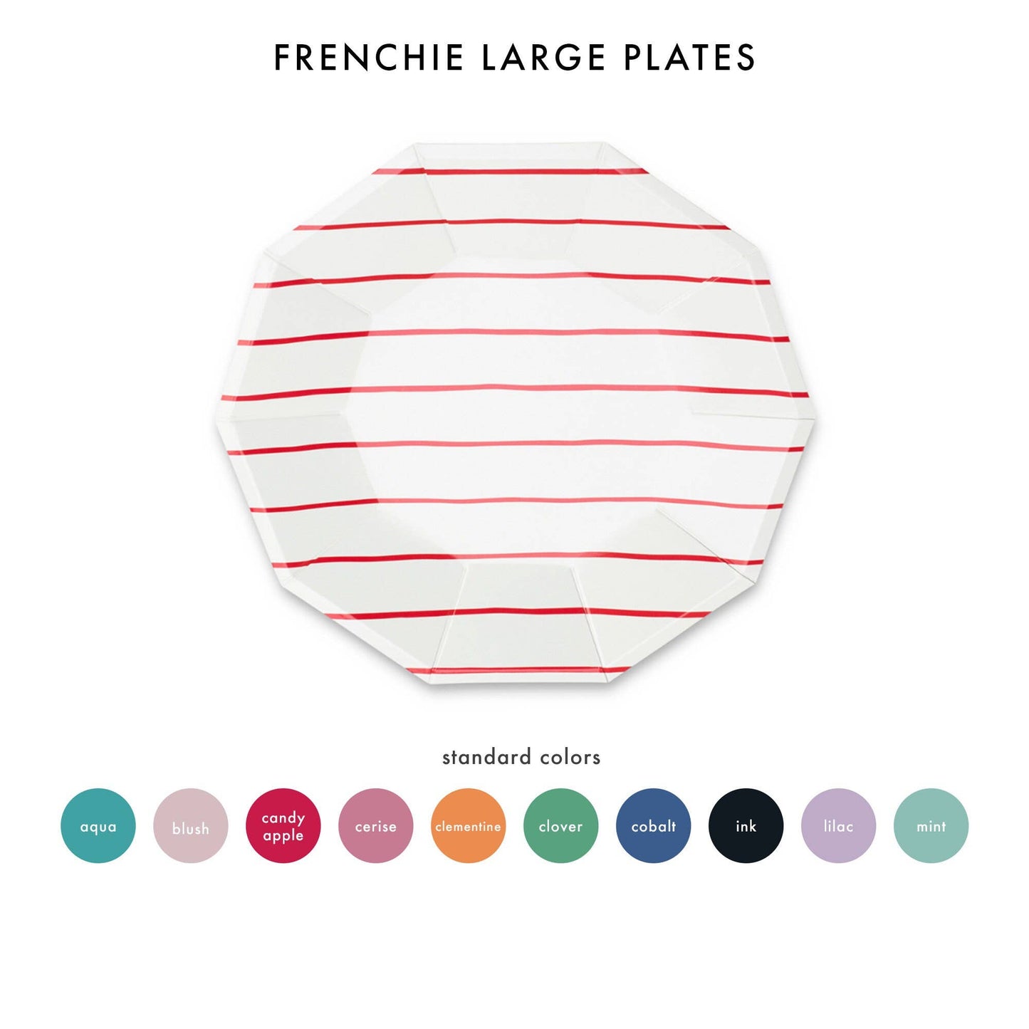 Frenchie Striped Small Plates - 8 Pk.