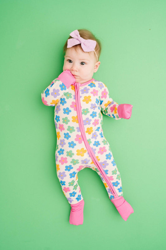 Retro Flower Bamboo Pajama Sleeper