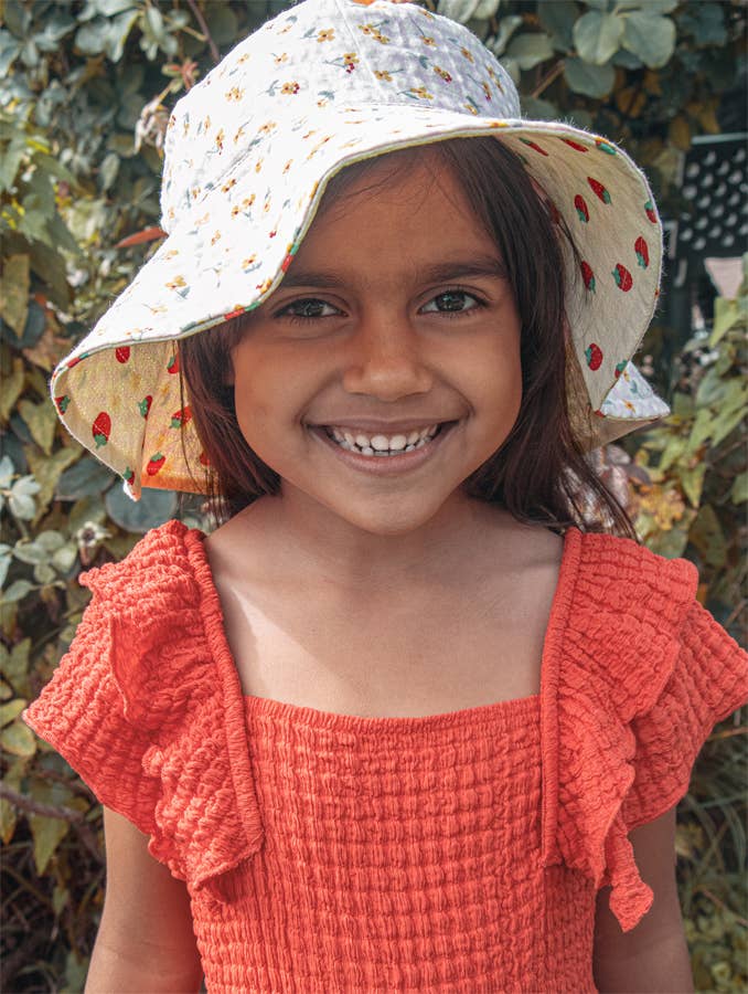 Strawberry Fair Reversible Sun Hat 3-6 Years
