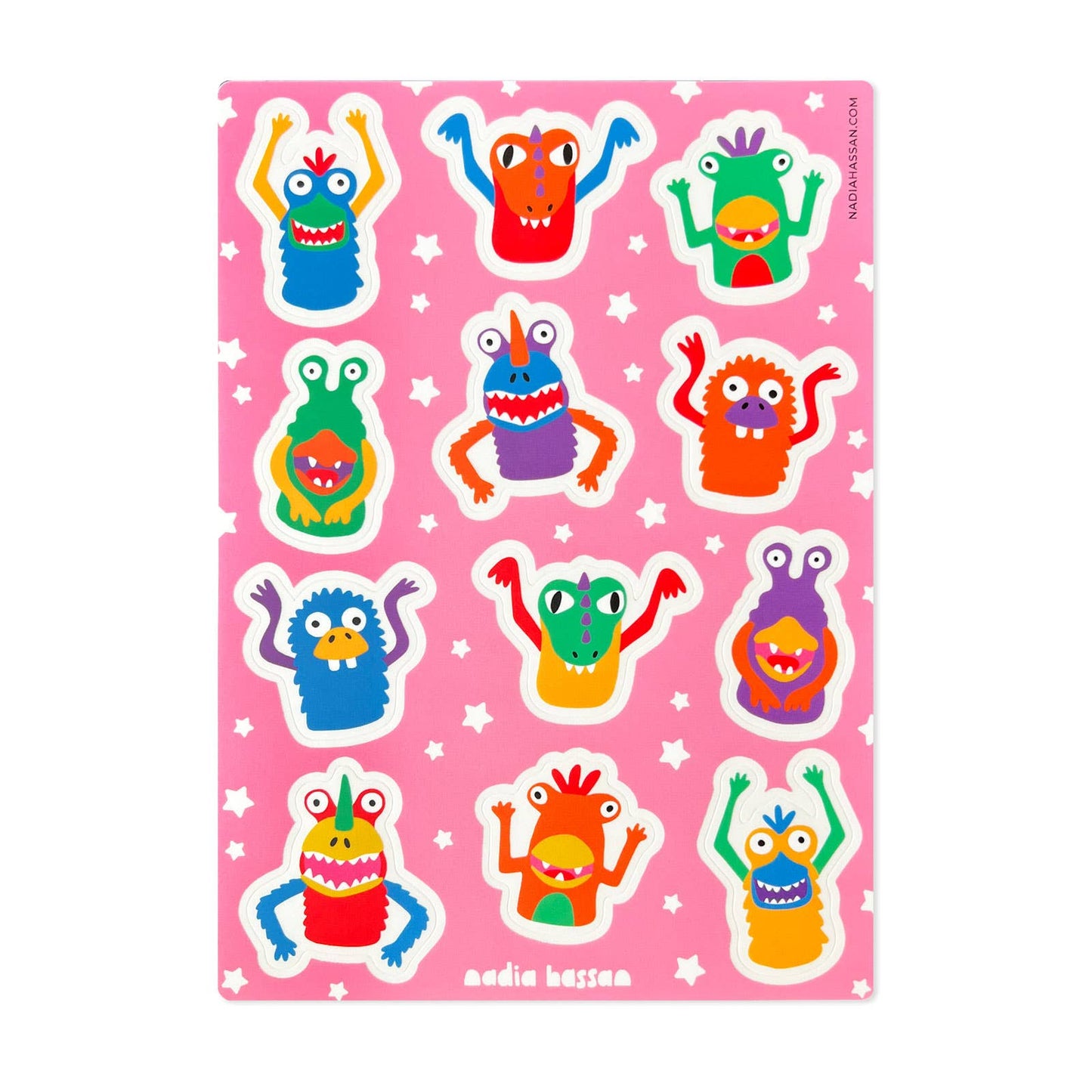Finger Puppet Monsters 5x7 Sticker Sheet