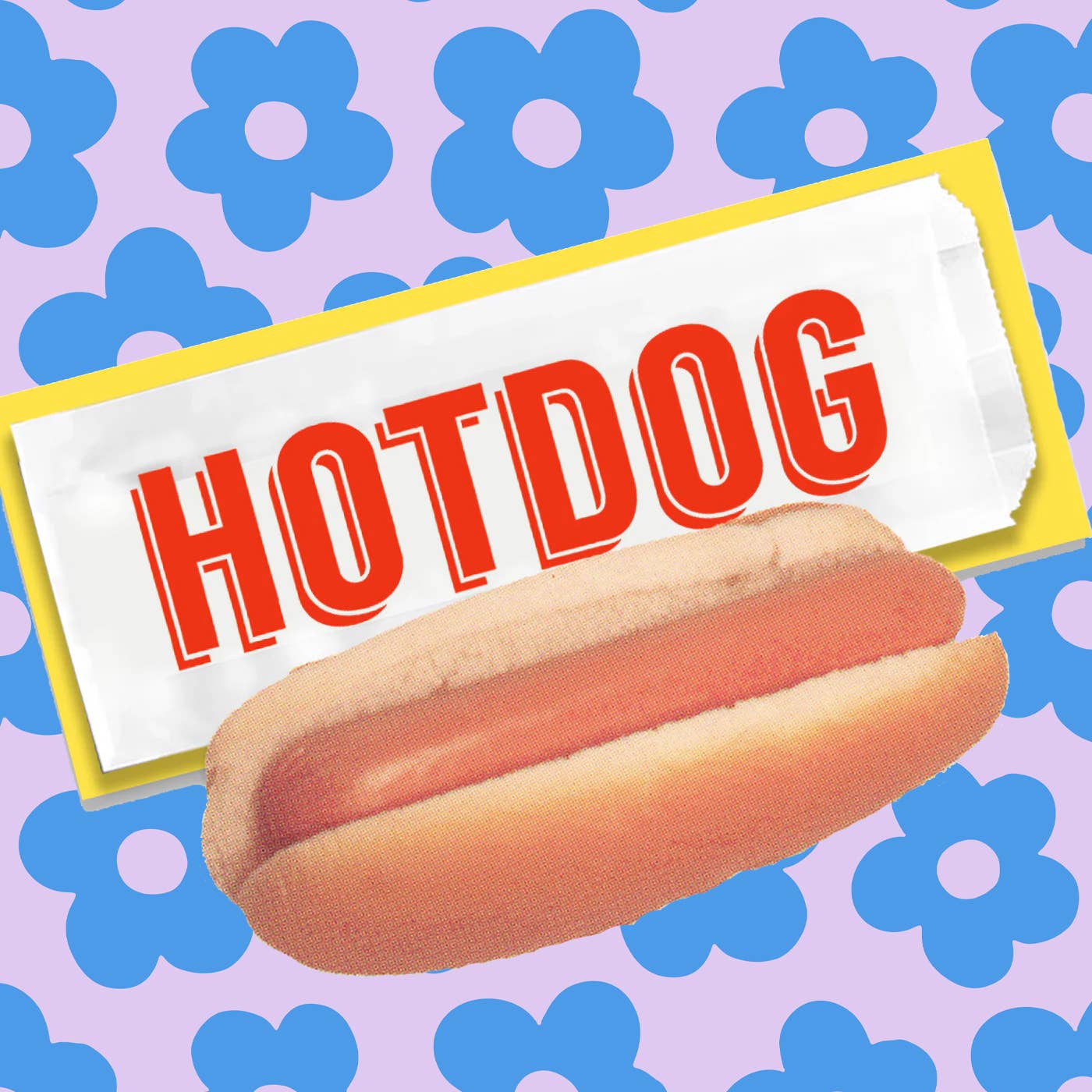 Retro NYC Hot Dog Postcard W/Envelope & Concession Bag