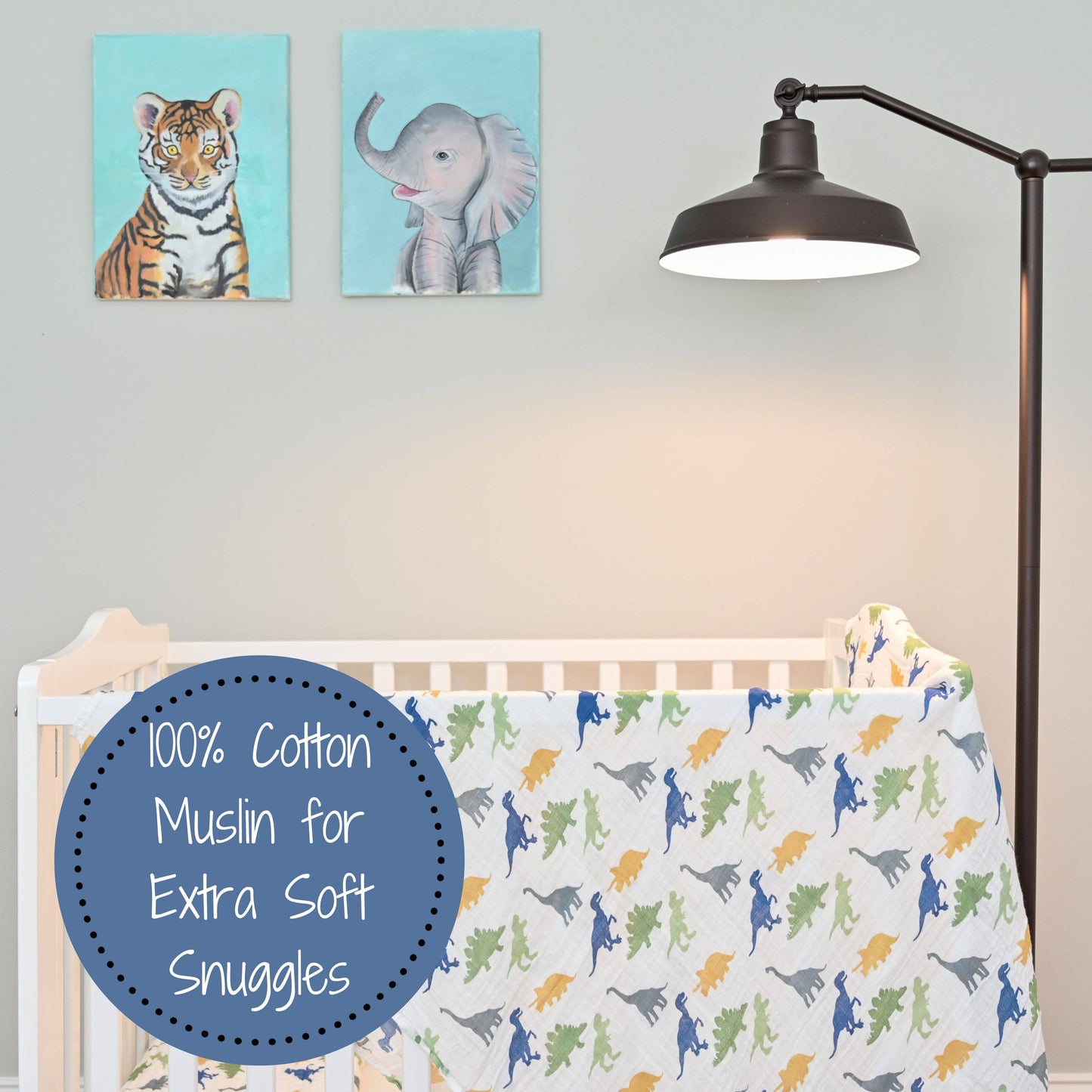 Rawr-Some Dino Muslin Swaddle Blanket