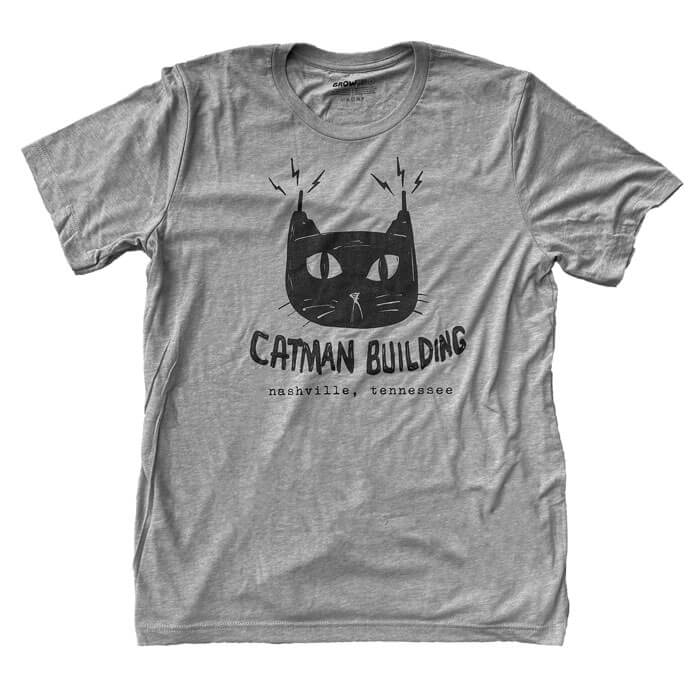 Catman Building Adult T-Shirt