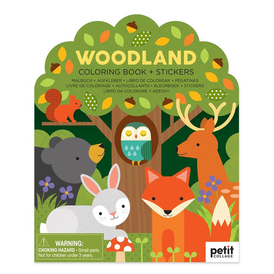 Coloring Book with Stickers Woodland (Petit Collage)