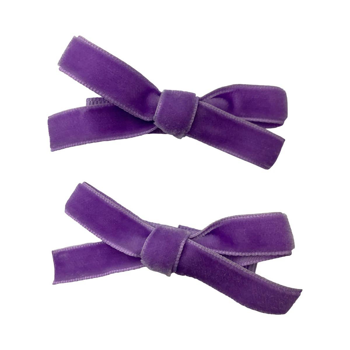 Velvet Pigtail Alligator Hair Clip Bows