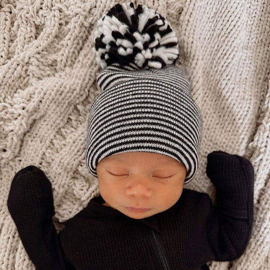 Black&White Stripe Baby Pom