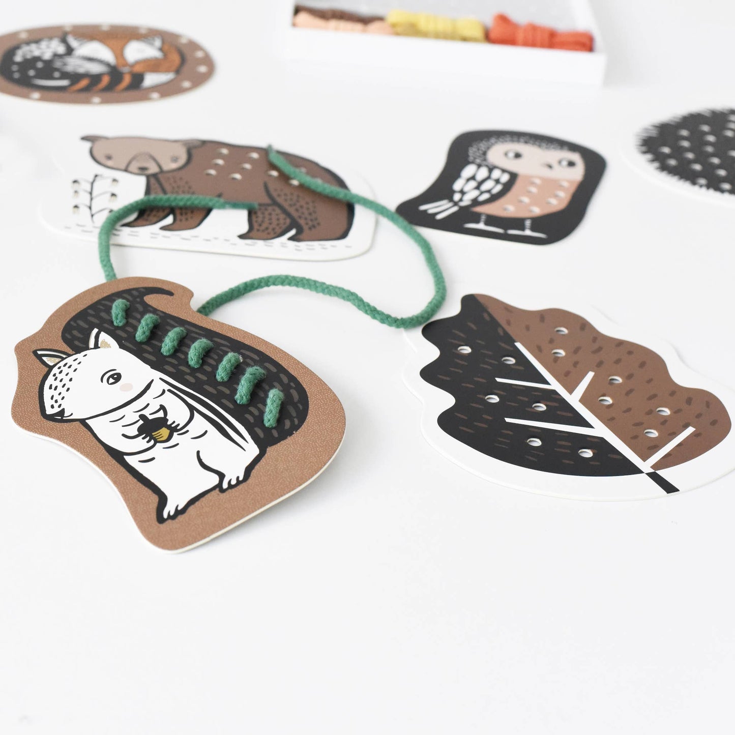 Woodland Animals- Lacing Cards