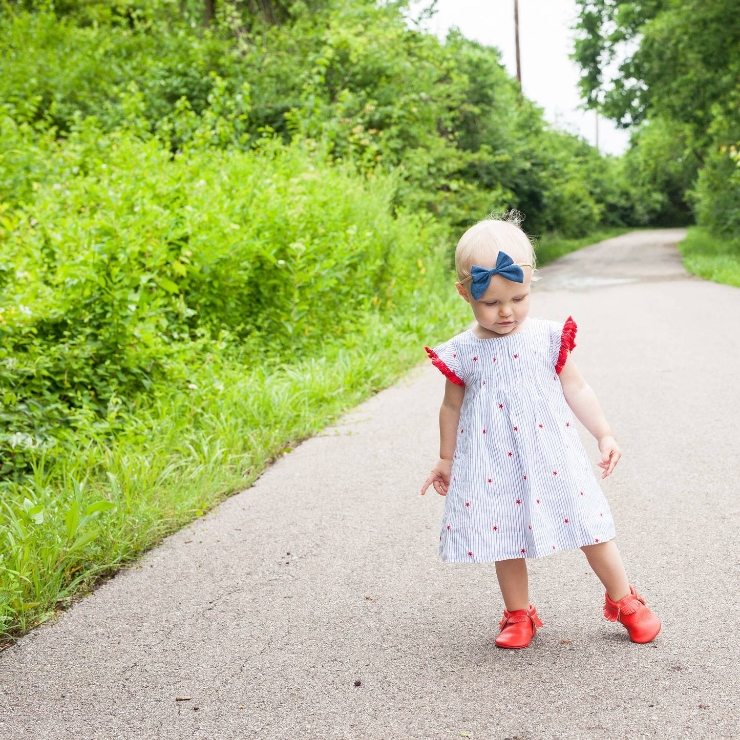Denim Bow Baby Headband