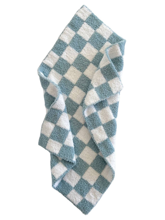 Blue Checkerboard Phufy® Bliss Mini Blanket