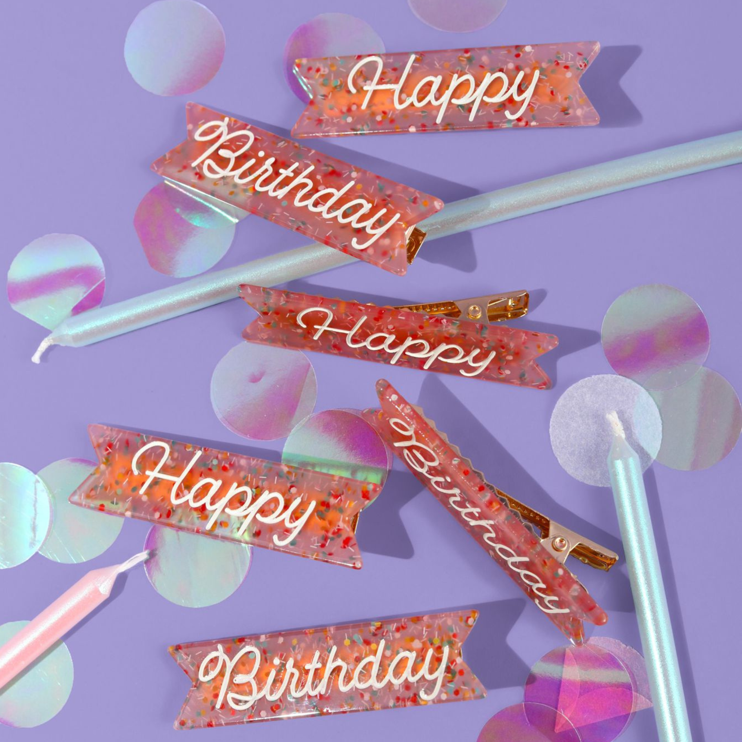 Happy Birthday Hair Clips set of 2