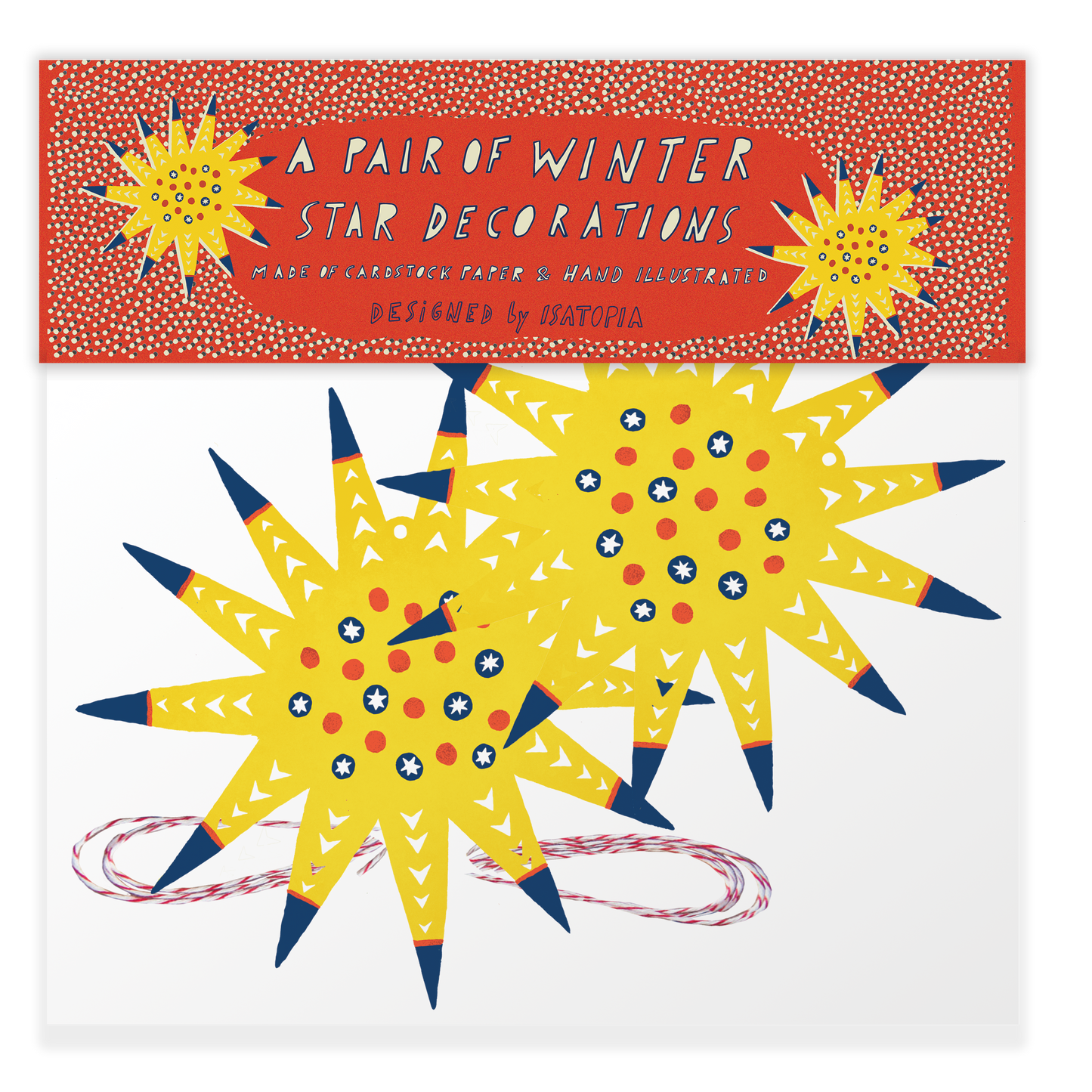 Pair of Paper Star Ornaments