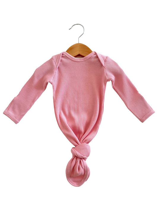 Pink Organic Waffle Knotted Gown