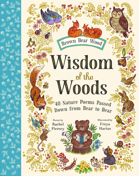 Book cover of 'Wisdom of the Woods' with illustrations of animals and nature-themed design.
