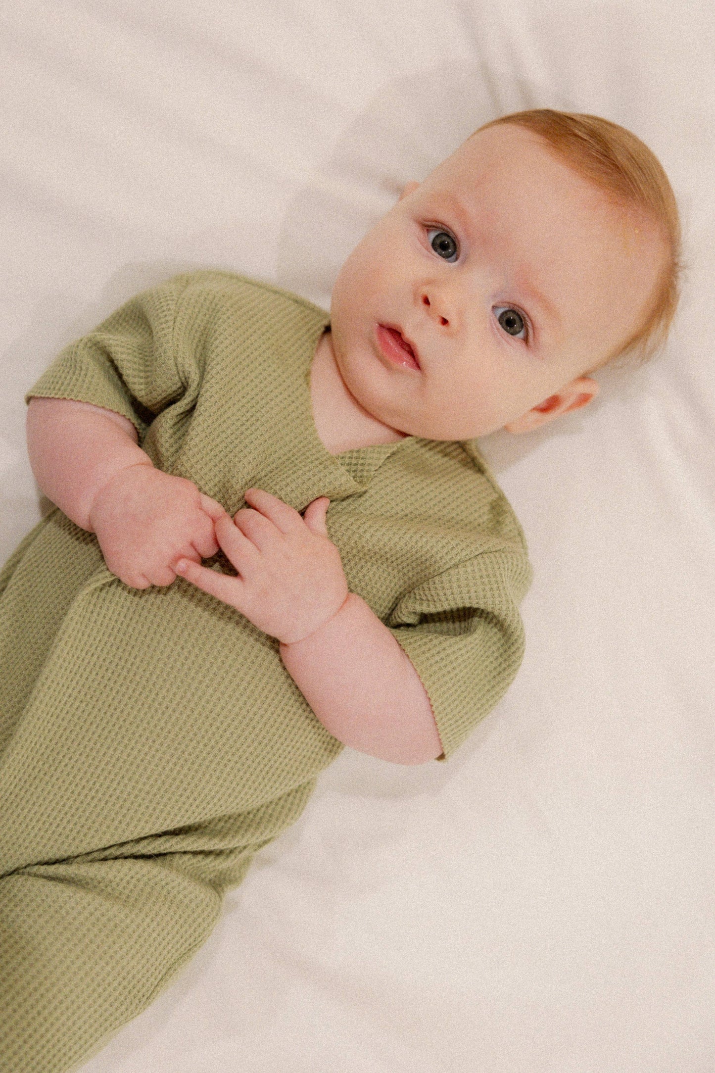Waffle Romper in Green