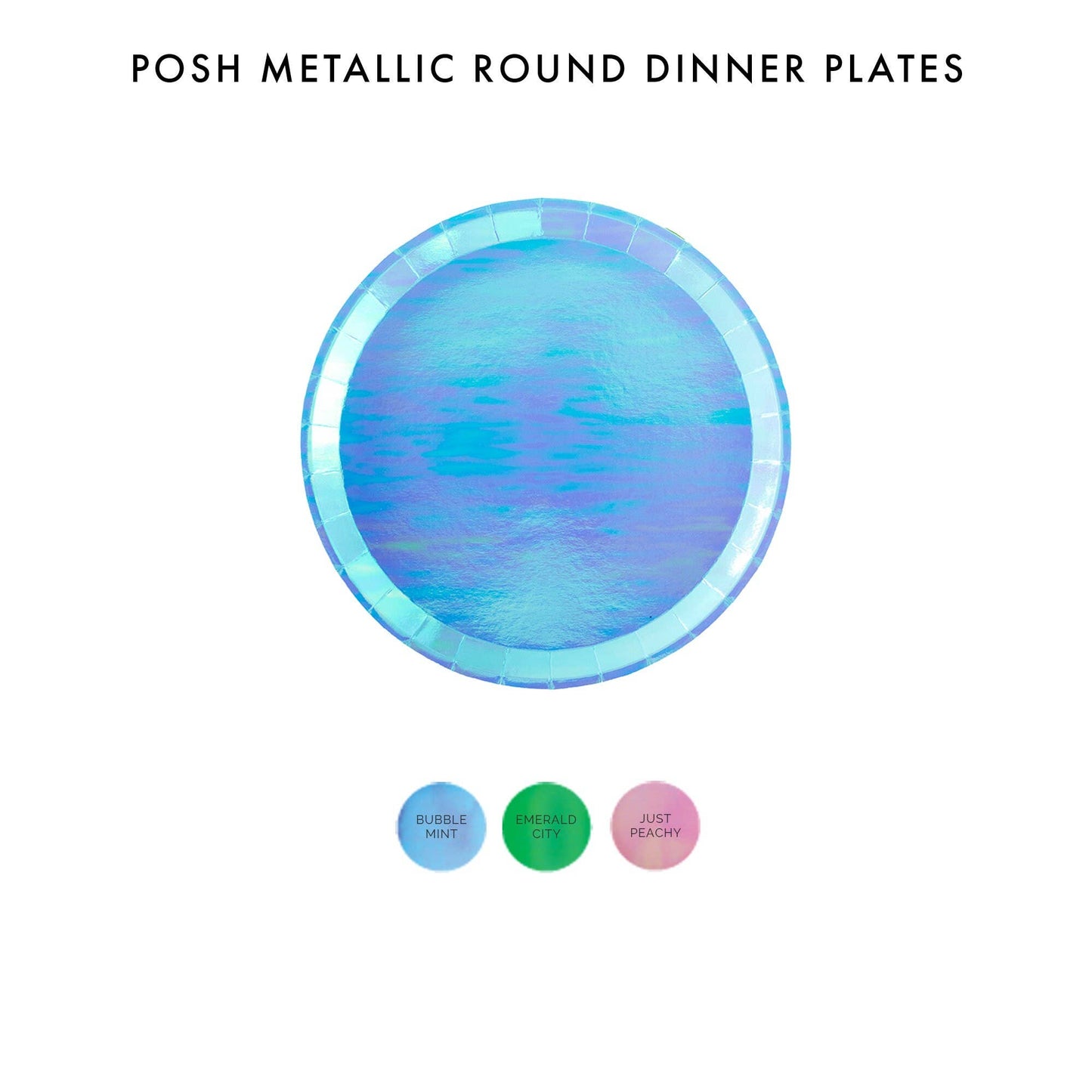 Posh Metallic Round Dessert Plates - 8 Pk