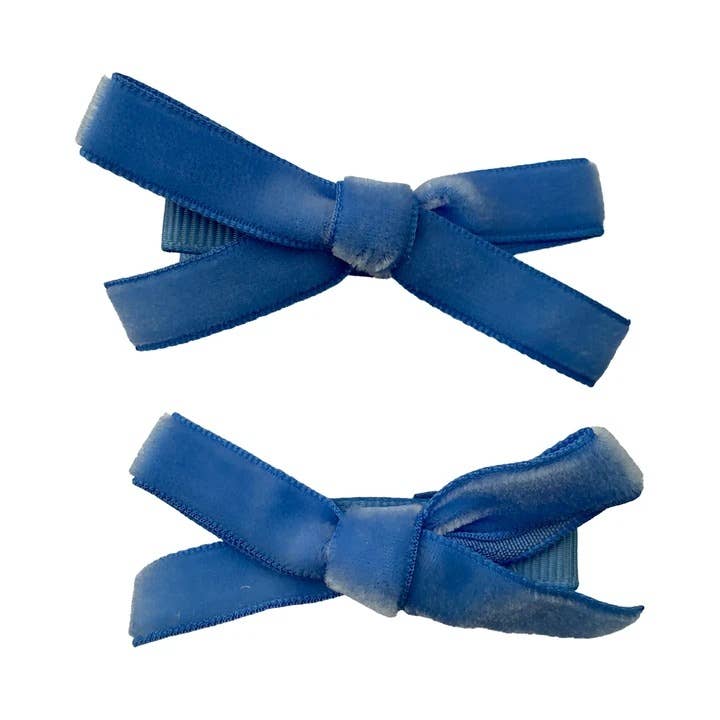 Velvet Pigtail Alligator Hair Clip Bows