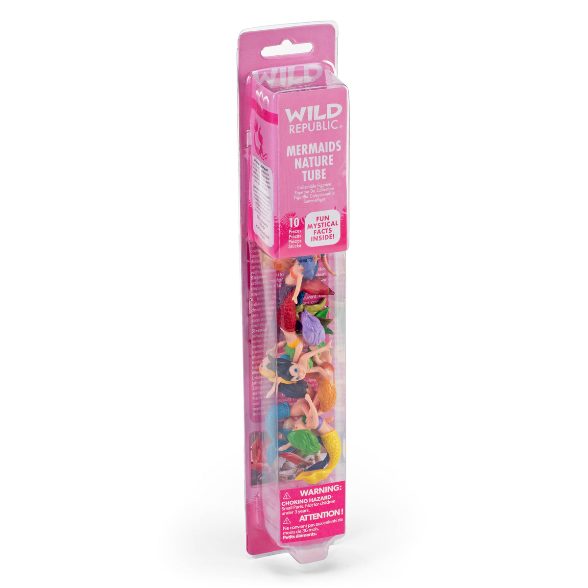 Packaged product with mermaid illustrations on a white background