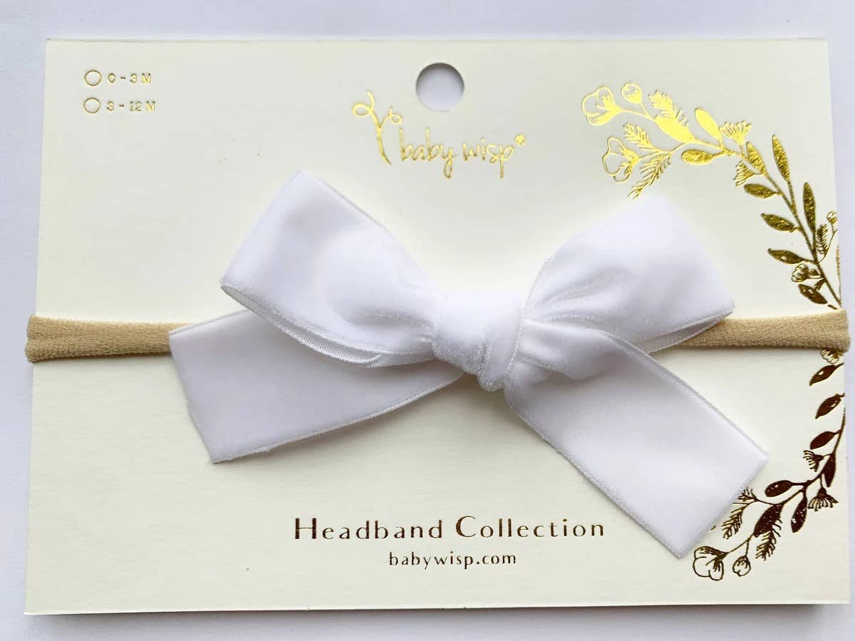 Velvet Hand Tied Infant Bow Headband