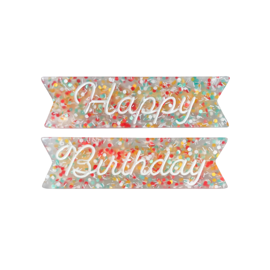 Happy Birthday Hair Clips set of 2
