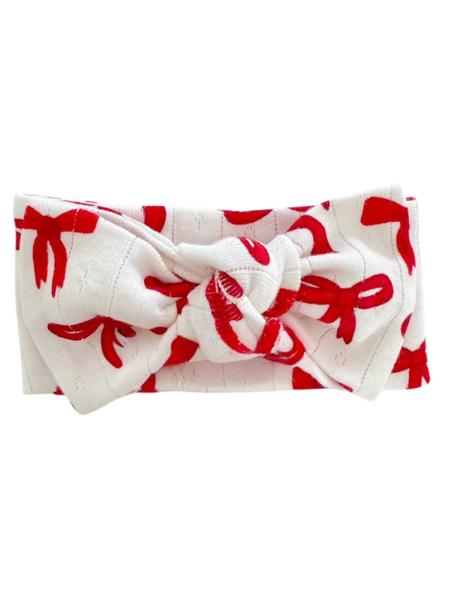 Red Bows Pointelle Headband Bow