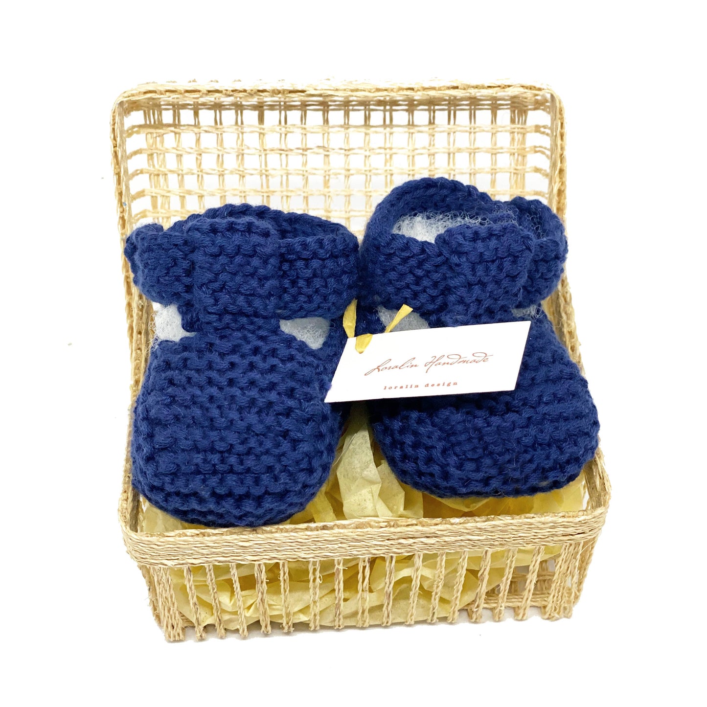 Navy Baby Booties