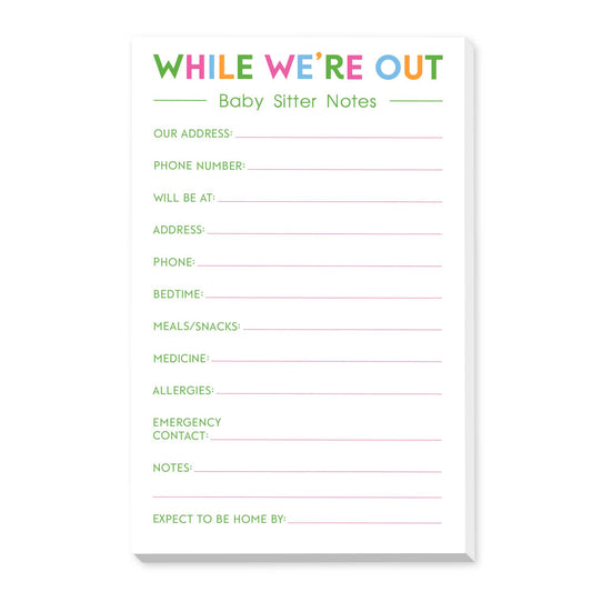 Babysitter Large Notepad