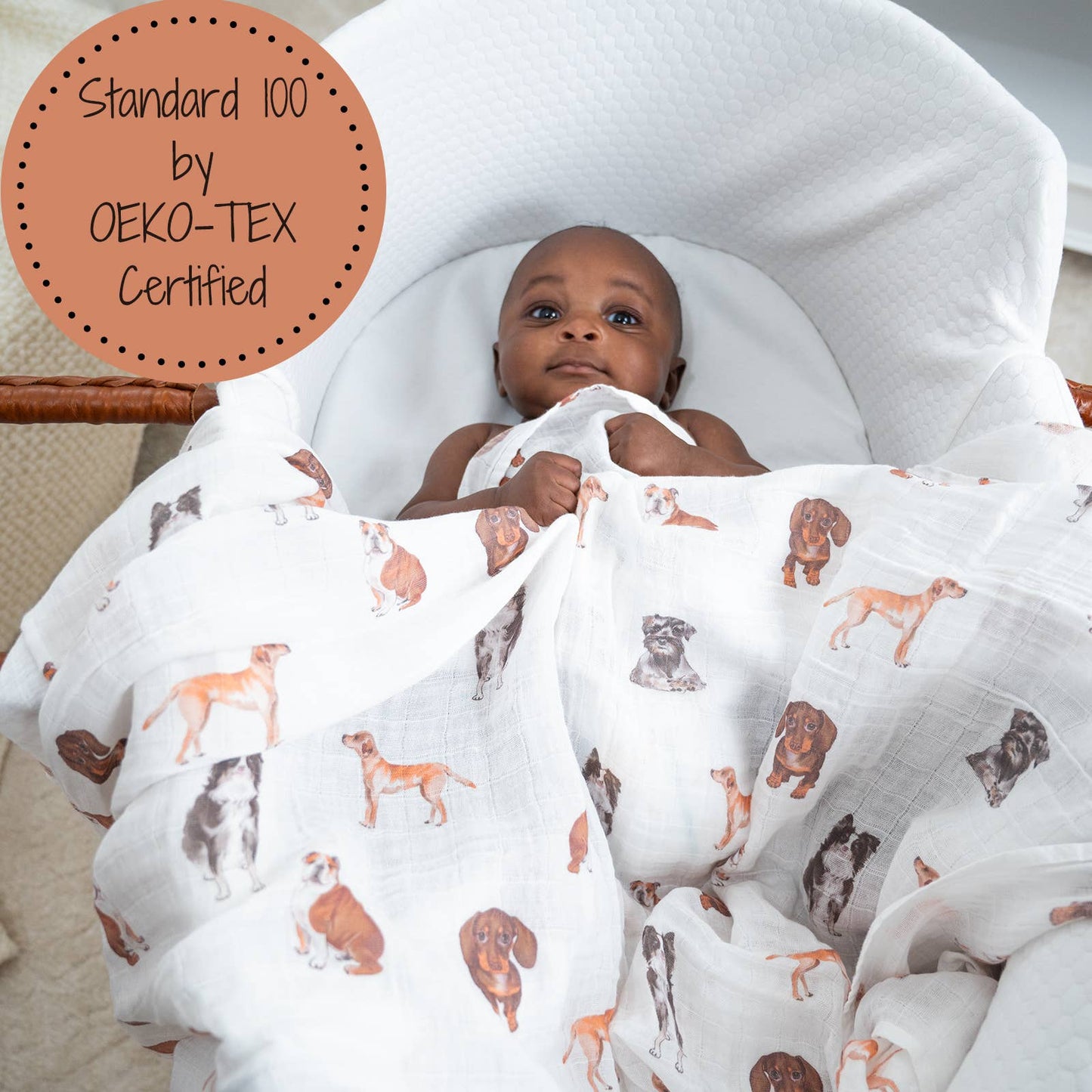 Adorable Dogs Muslin Swaddle Blanket