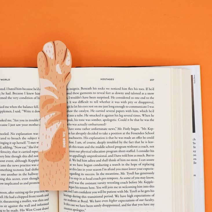 Orange Tabby Cat Paw Bookmark