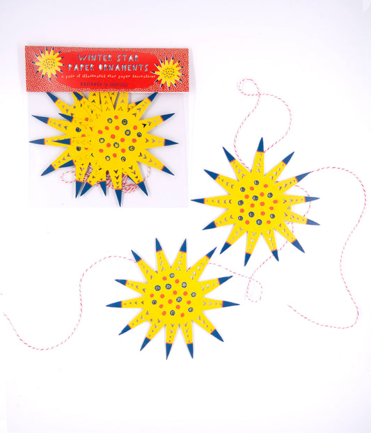 Pair of Paper Star Ornaments