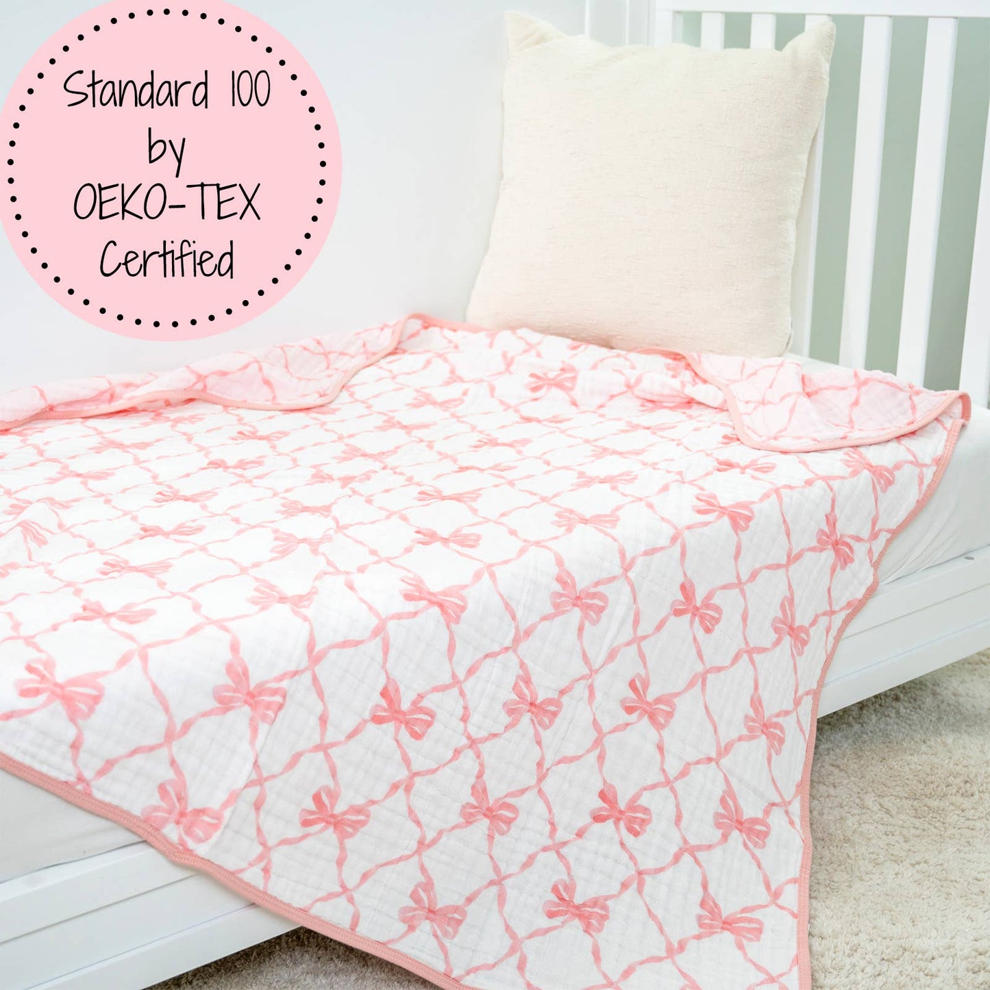 Beautiful Bows Muslin Blanket