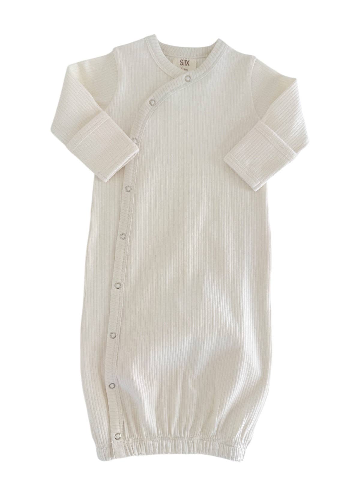 Ivory Organic Ribbed Gown